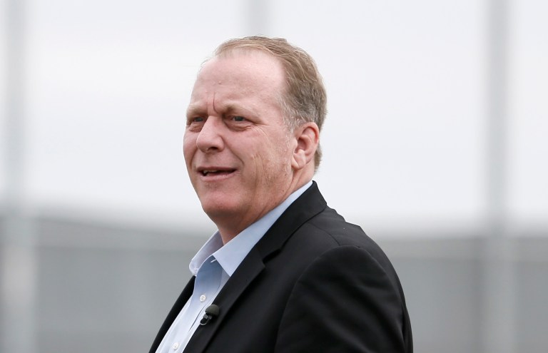 ESPN and Curt Schilling parted ways in April after the former major league pitcher and network analyst posted a meme to Facebook taking issue with the recent controversy surrounding bathroom laws and transgender persons. (AP Photo/Tony Gutierrez, File)