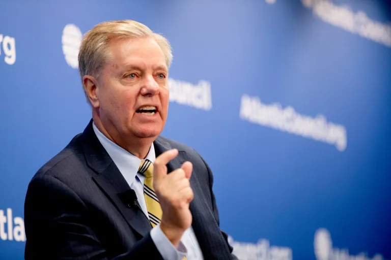 Republican presidential candidate Sen. Lindsey Graham, R-S.C., speaks during an event in Washington, July 8, 2015. (AP Photo/Andrew Harnik)