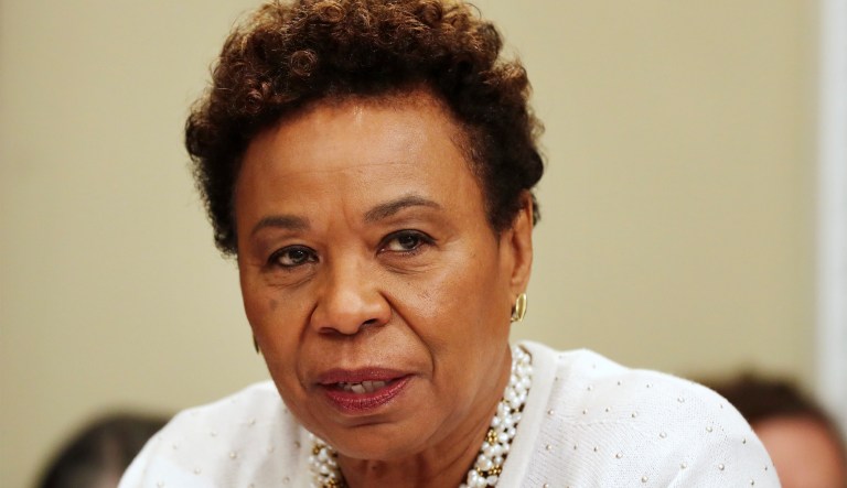 Rep. Barbara Lee, D-Calif., reminded the crowed that an attack on one was an attack on all in her message about sticking together.