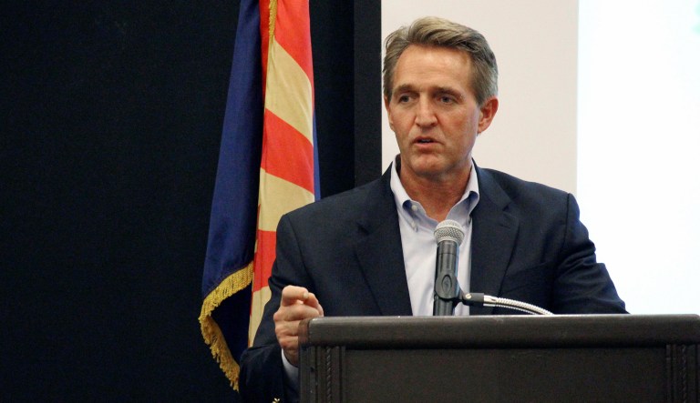 President Trump on Thursday called Sen. Jeff Flake 
