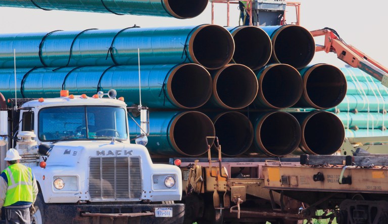 The Army Corps of Engineers is waiting on the company's oil spill modeling to inform its review of the leg of the 1,100-mile pipeline. (AP Photo/Nati Harnik, File)