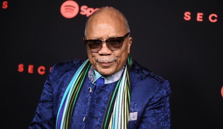 Quincy Jones said he used to hang around the White House during Bill Clinton's presidency, but was tight-lipped about what secrets Hillary Clinton is keeping. (Photo by Richard Shotwell/Invision/AP)