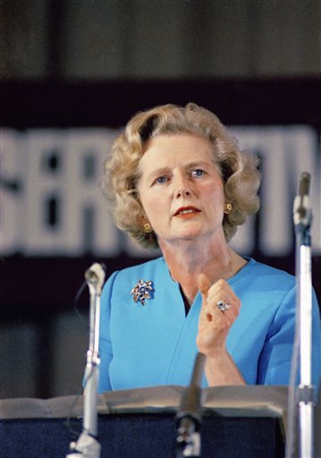 Former British Prime Minister Margaret Thatcher died Monday morning, April 8, 2013, of a stroke. She was 87. (AP Photo, File)