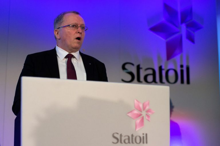 Statoil's new CEO and president Eldar Saetre speaks at a press conference for the presentation of Statoil ASA's fourth-quarter 2014 results, in London, England, Friday Feb. 6, 2015. (AP Photo)Â 
