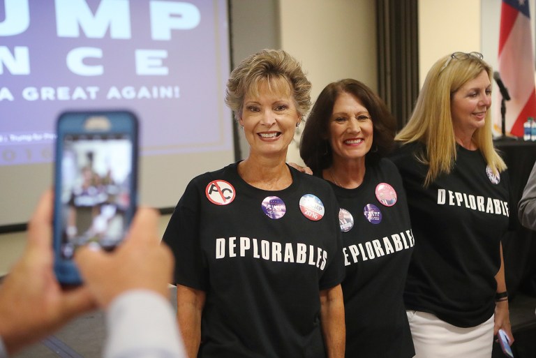 Donald Trump supporters can now purchase T-shirts, jewelry and drinkware emblazoned with the 