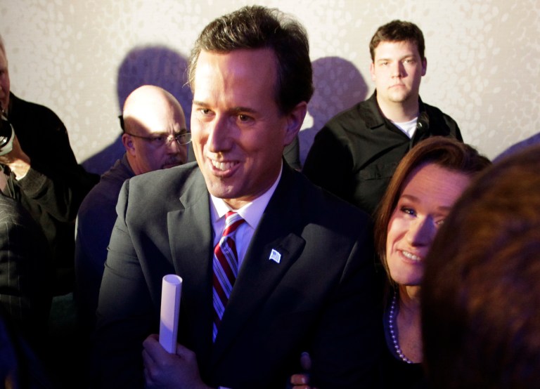 A week before the Iowa Caucus in 2012, Ron Paul held a slim lead, less than two points, over Mitt Romney. Eventual-winner Rick Santorum had just begun to rise in the polls, but still sat back in sixth place with less than eight percent support. (AP Photo/Chris Carlson)