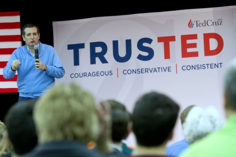 Cruz's campaign is embroiled in a controversy over a mailer to potential caucus-goers. (AP Photo/Mary Altaffer)
