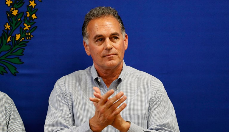 Danny Tarkanian listens during a campaign event Monday, June 11, 2018, in Las Vegas. Laxalt is running as a Republican for governor of Nevada. Tarkanian is running for Nevada's 3rd Congressional District.