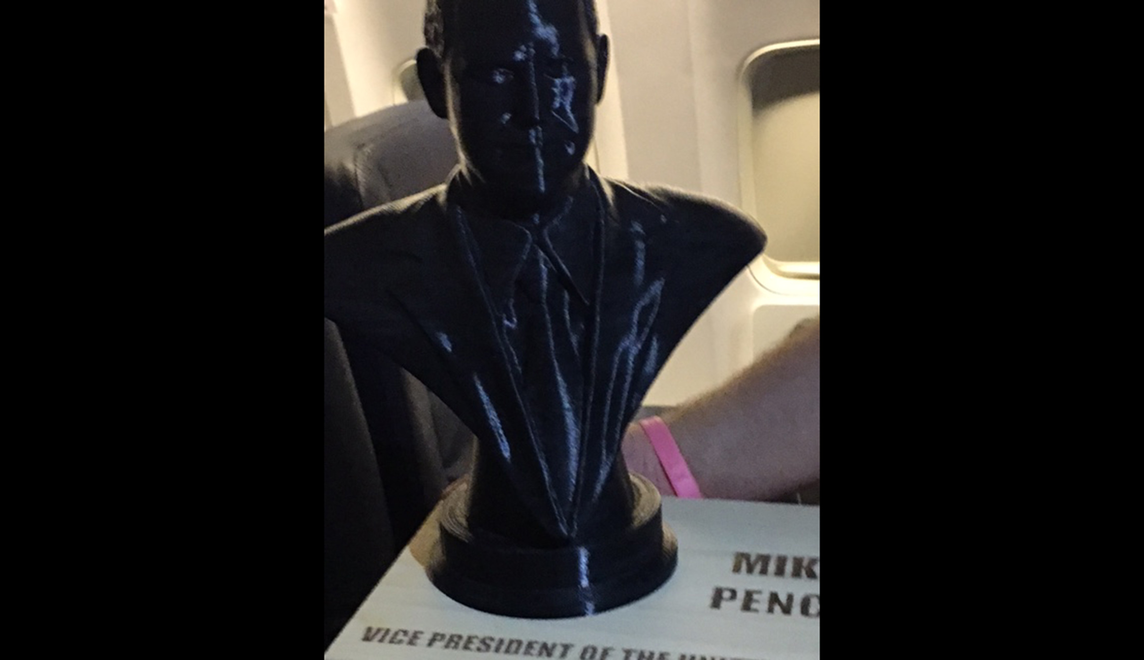 Mike Pence receives 3D printed bust of himself from Purdue students