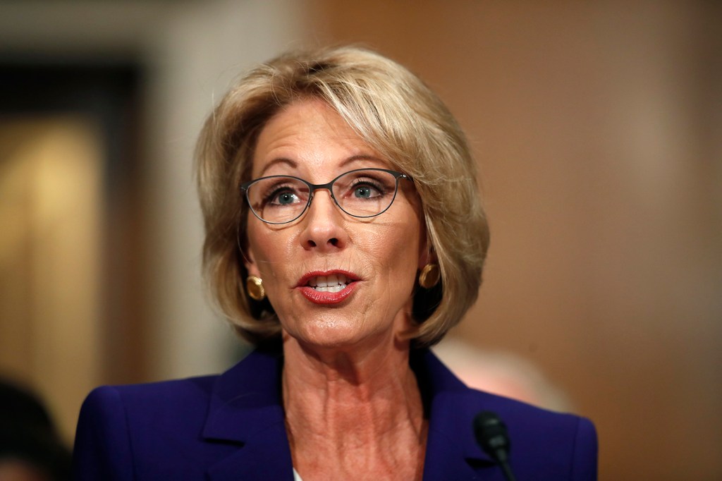 DeVos nomination approved in party-line committee vote