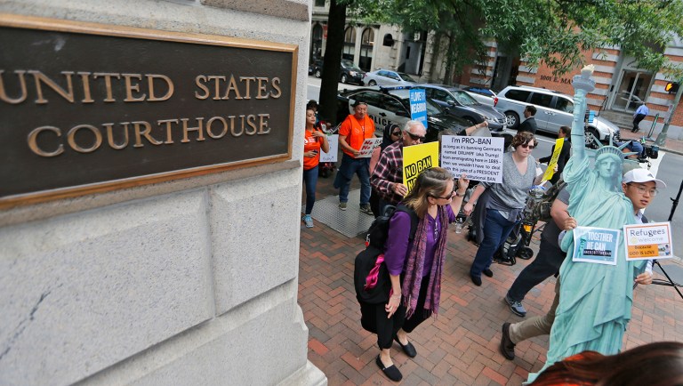 The case will pit U.S. Solicitor General Jeffrey B. Wall against Neal Katyal, representing the State of Hawaii. Wall argued another case about the litigation over Trump's travel ban earlier this week before the 4th Circuit Court of Appeals in Virginia. (AP Photo/Steve Helber)