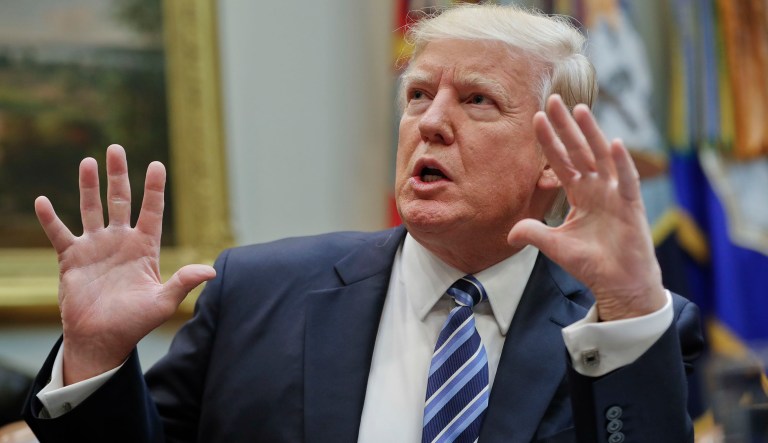 According to a new ABC News/Washington Post poll, 48 percent of adults adults think Trump is mentally stable — but another 47 think he is not. (AP Photo/Pablo Martinez Monsivais)
