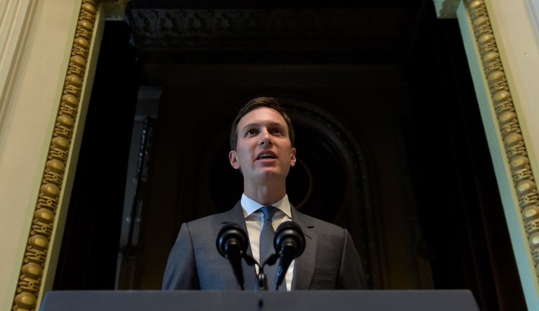 White House senior adviser Jared Kushner speaks at the opening session of the White House meeting with technology CEOs to mark 
