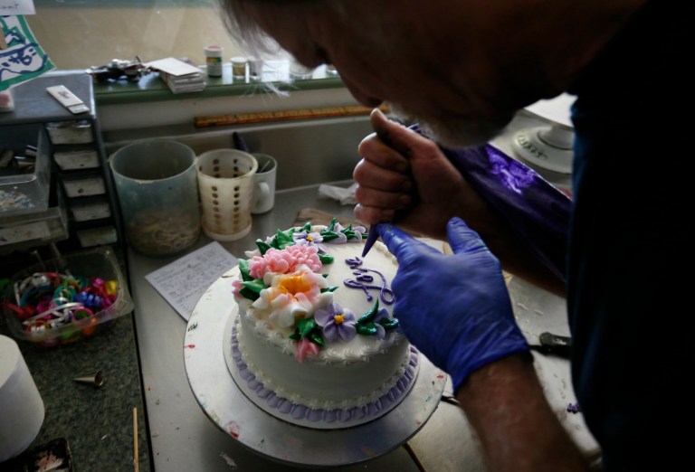 After Jack Phillips declined to create a custom wedding cake celebrating a same-sex marriage, Colorado officials turned his life upside down. (AP Photo/Brennan Linsley)