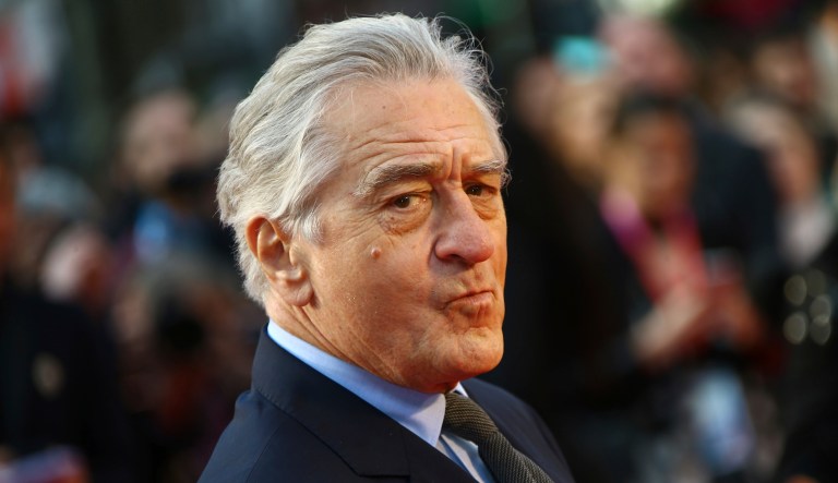 Actor Robert De Niro poses for photographers upon arrival at the premiere of the film 'The Irishman' as part of the London Film Festival, in central London, Sunday, Oct. 13, 2019. 