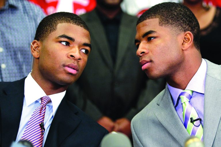 David J. Phillip/AP
Twins Aaron, left, and Andrew Harrison decided to attend Kentucky over Maryland.