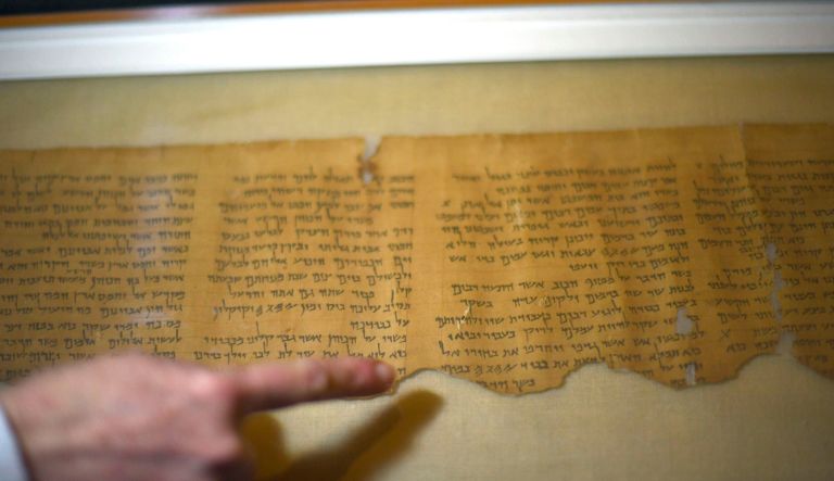The Dead Sea Scrolls at the Shrine of the Book at the Israel Museum in Jerusalem, Thursday Jan. 23, 2020.
