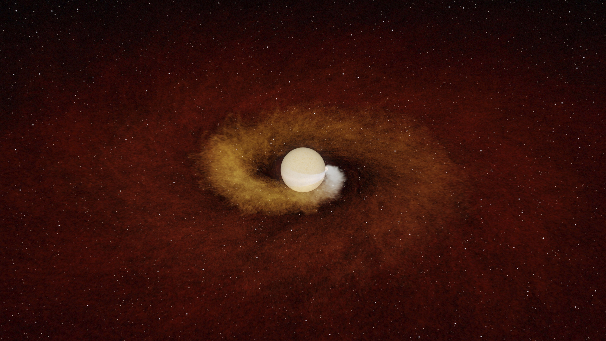 Spiraling planet