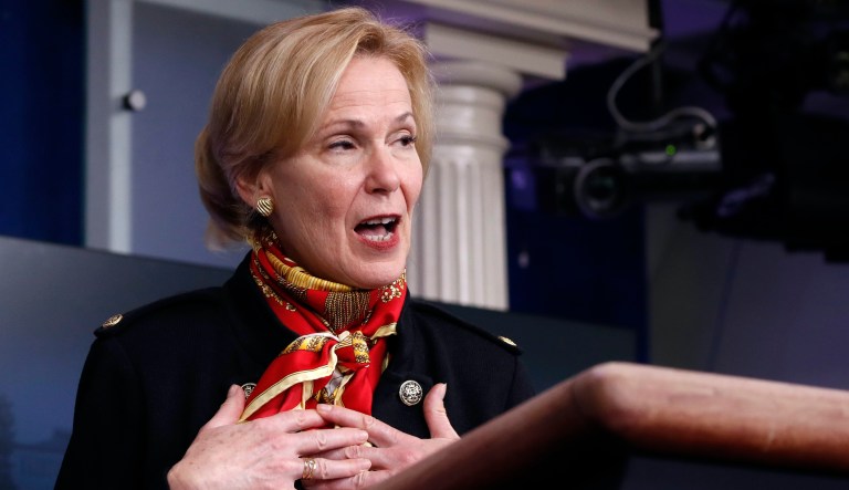 Dr. Deborah Birx, White House coronavirus response coordinator, speaks about the coronavirus in the James Brady Press Briefing Room of the White House, Tuesday, March 31, 2020, in Washington.