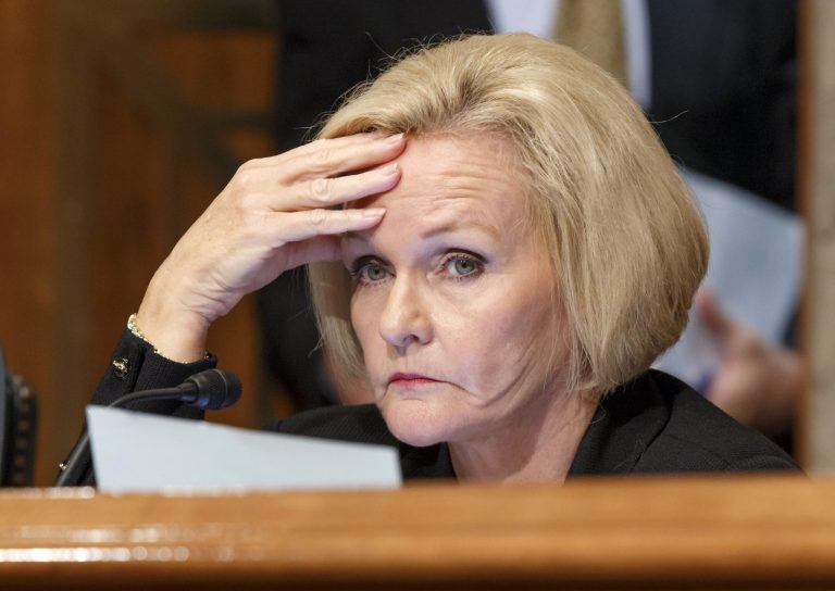 Sen. Claire McCaskill, D-Mo. listens to witnesses testify on Capitol Hill in Washington, Tuesday, Sept. 9, 2014. (AP Photo/J. Scott Applewhite)