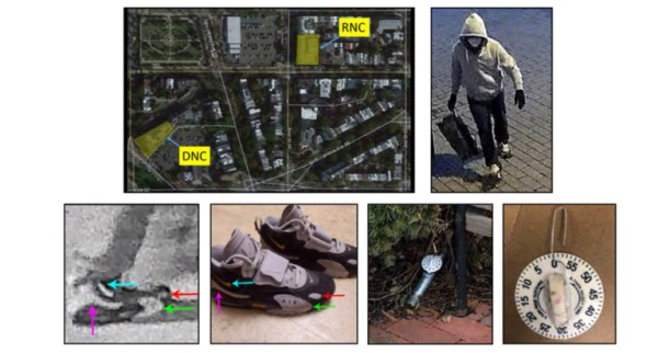 Forensic analysis shows internal components of pipe bombs found outside RNC and DNC