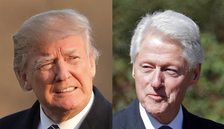 Former President Bill Clinton and Donald Trump.