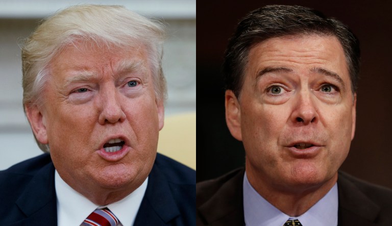 President Trump and former FBI Director James Comey.