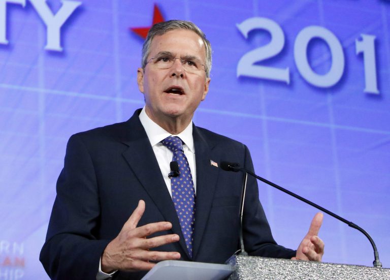 Former Florida Gov. Jeb Bush speaks at the Southern Republican Leadership Conference in Oklahoma City, Friday, May 22, 2015. (AP Photo/Alonzo Adams)