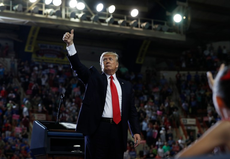 Twitter went wild this weekend after an account published a brief video showing a young girl telling off a person who looked an awful lot like President Trump. (AP Photo/Carolyn Kaster)