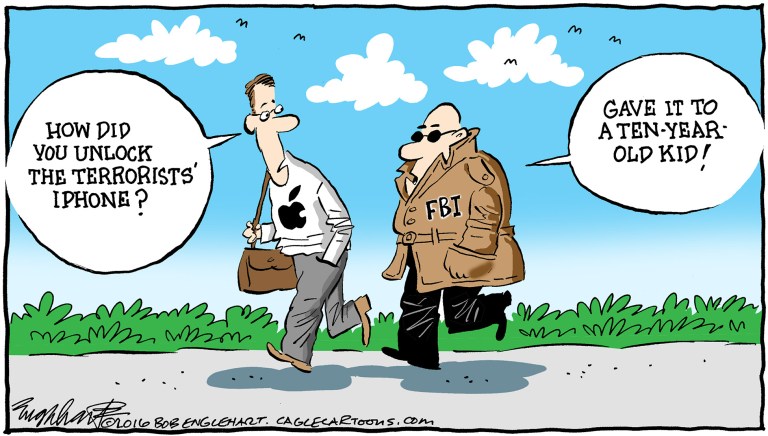 Editorial cartoon: FBI’s hacking secret