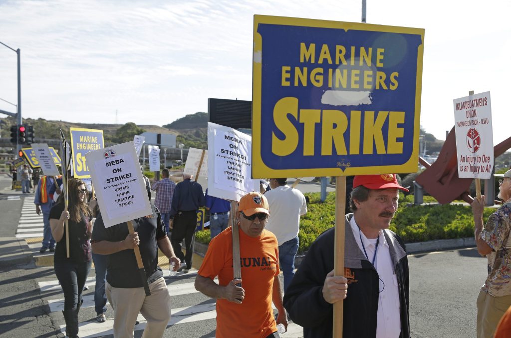 Golden Gate ferry workers strike over contract