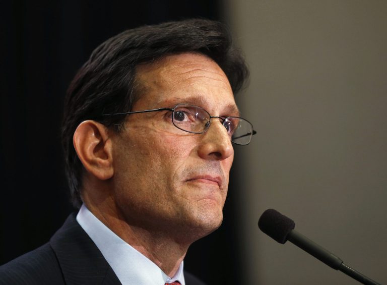 House Majority Leader Eric Cantor, R-Va., delivers a concession speech in Richmond, Va., on Tuesday. (AP/Steve Helber)