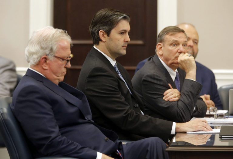 A mistrial has been declared in the murder trial of former North Charleston police officer Michael Slager charged with the murder of Walter Scott, an unarmed black motorist. (Grace Beahm/Post and Courier via AP, Pool)