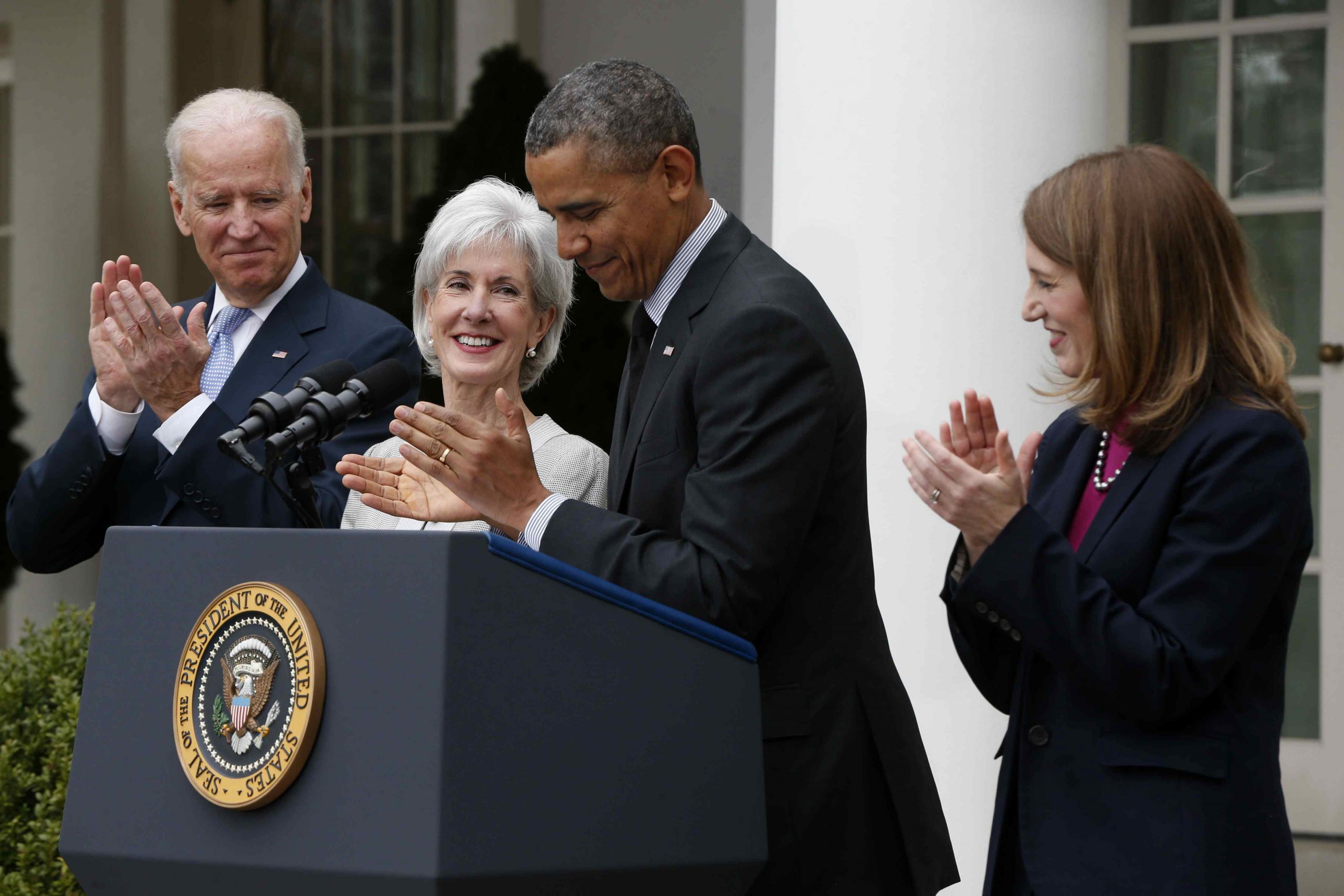Obama taps Sylvia Mathews Burwell to head HHS, thanks Kathleen Sebelius for historic role