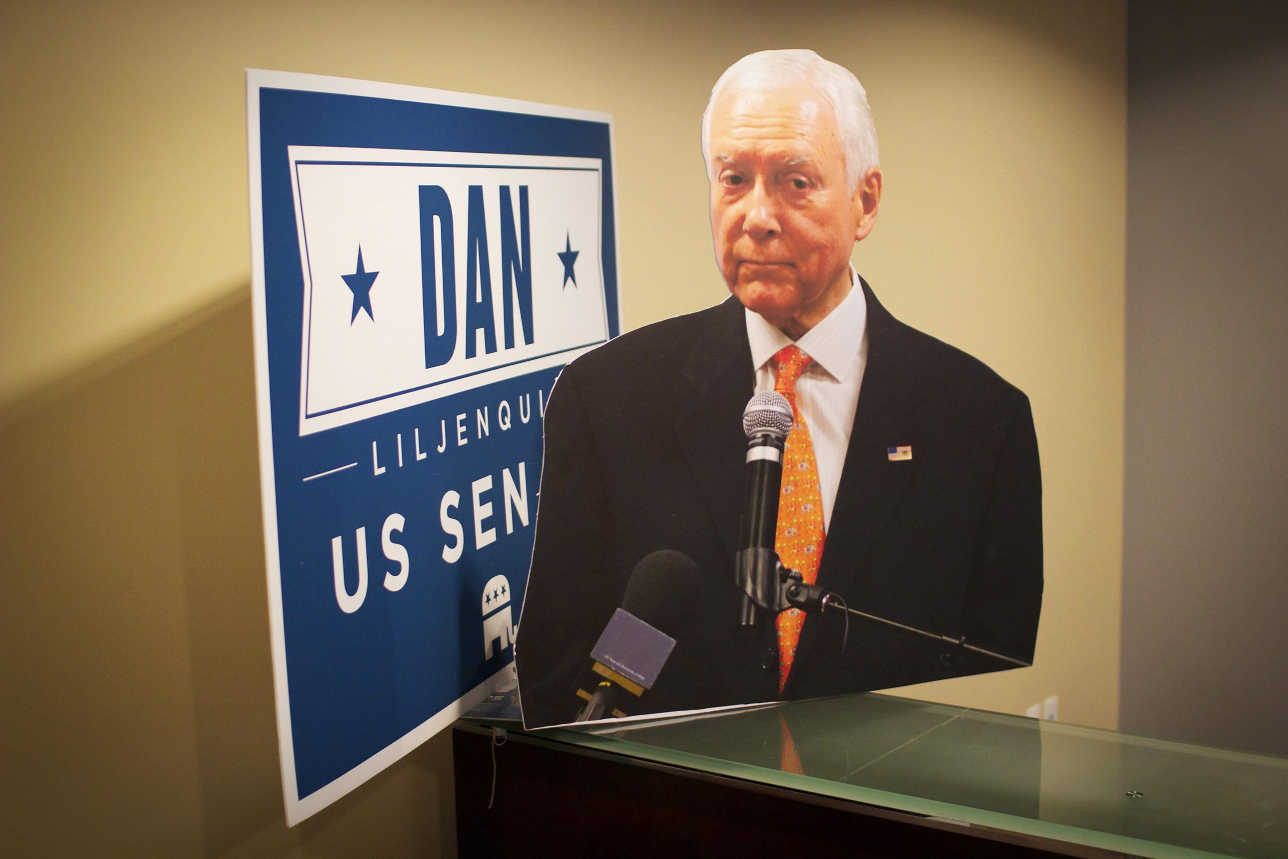 Orrin Hatch opponent to debate this cardboard cutout