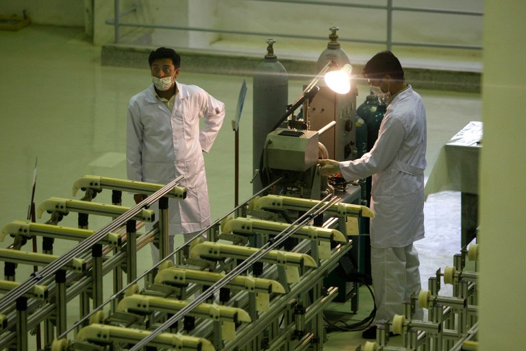 The document is the only secret text linked to last year's agreement between Iran and six foreign powers. It says that after a period between 11-13 years, Iran can replace its 5,060 inefficient centrifuges with up to 3,500 advanced machines. (AP Photo/Vahid Salemi,File)