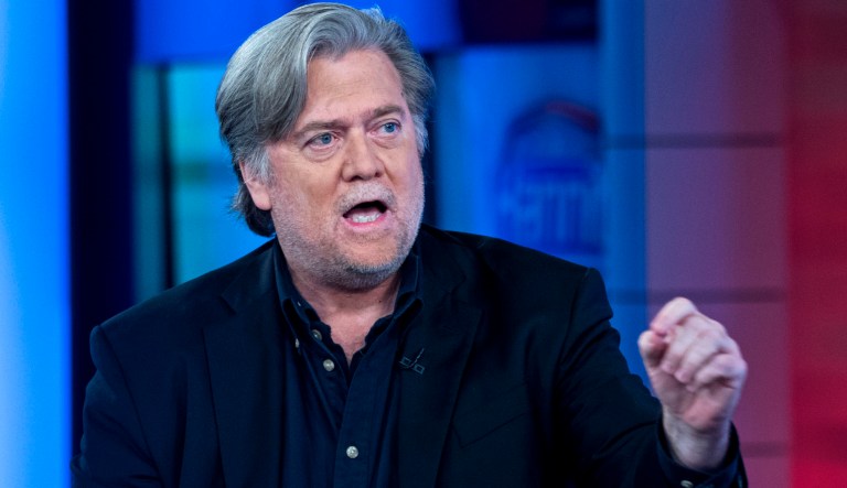 The emails were sent one month before Bannon took over as chief executive of Trump's presidential campaign, and the day Trump announced Pence as his running mate. (AP Photo/Craig Ruttle)