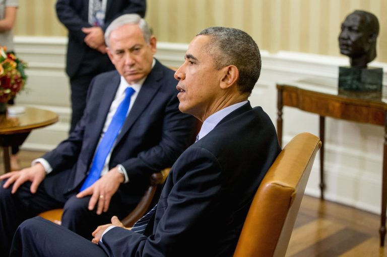 President Obama sitting down with Israeli Prime Minister Benjamin Netanyahu. Administration officials as well as Israeli leaders have not publicly commented on the report.. (AP Photo/Andrew Harnik)