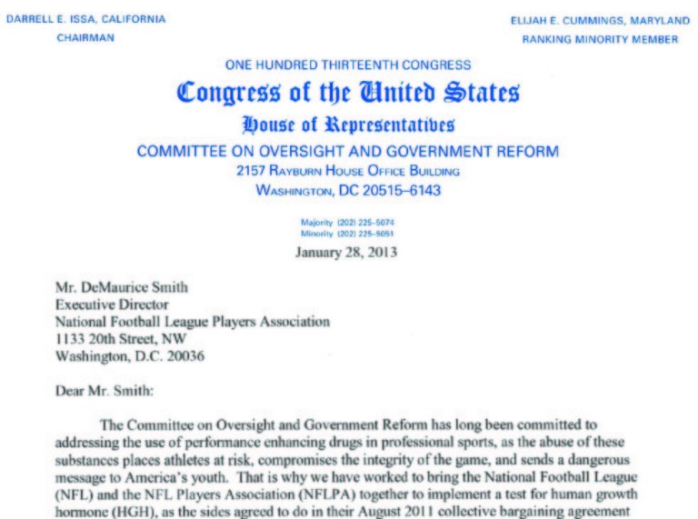 House threatens NFL players over growth hormone