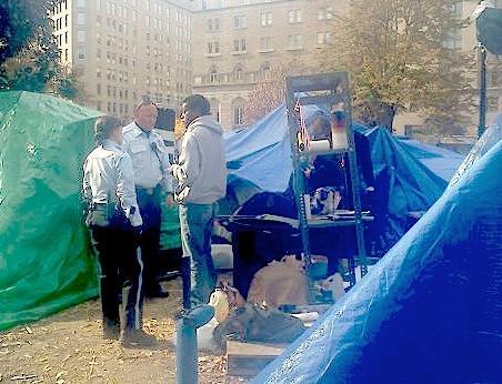 Park police question Occupy DC protester