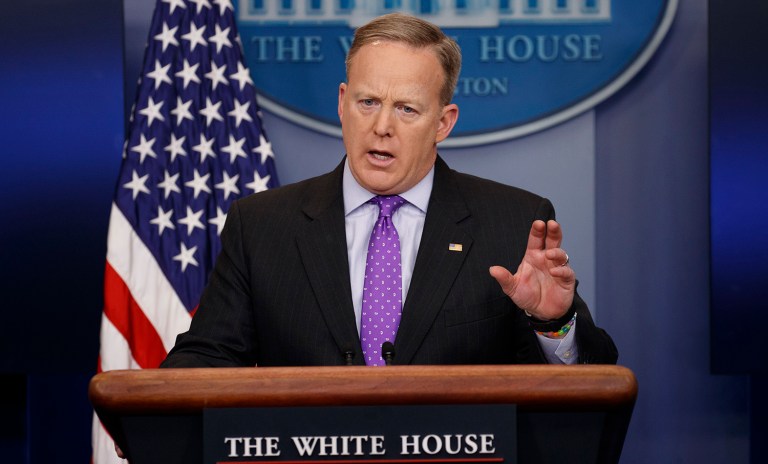 A White House correspondent for ABC News said he worries that press secretary Sean Spicer spends so much time in anger that he worries about his health. (AP Photo/Evan Vucci)