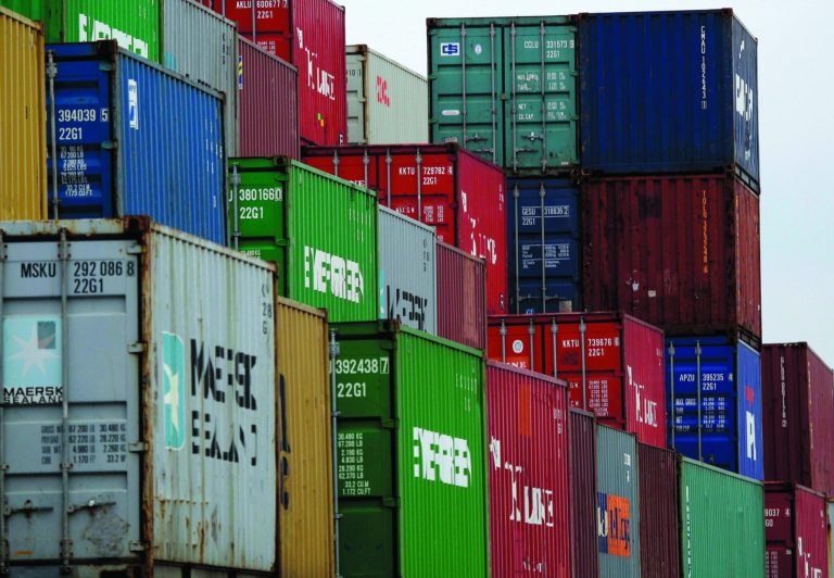 FILE - In this Jan. 11, 2012 file photo containers are piling at the harbor in Duisburg, Germany. The German economy shrank by a larger-than-expected 0.6 percent in the final quarter in 2012, official figures showed Thursday, Feb. 14, 2013, in a clear sign that the European financial crisis took its toll on the continent's largest economy. The quarterly decline was primarily due to a drop in exports as demand weakened from other European nations, many of which are in recession, the Federal Statistical Office said. (AP Photo/Frank Augstein, File)