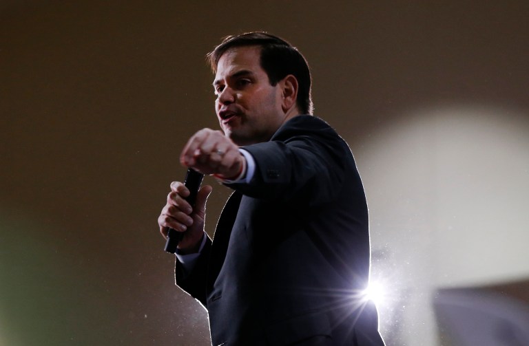 Florida Sen. Marco Rubio let it rip on Twitter Monday night, unleashing pent-up frustration with the Washington Post's assessment of his political future. (AP Photo/Paul Sancya)