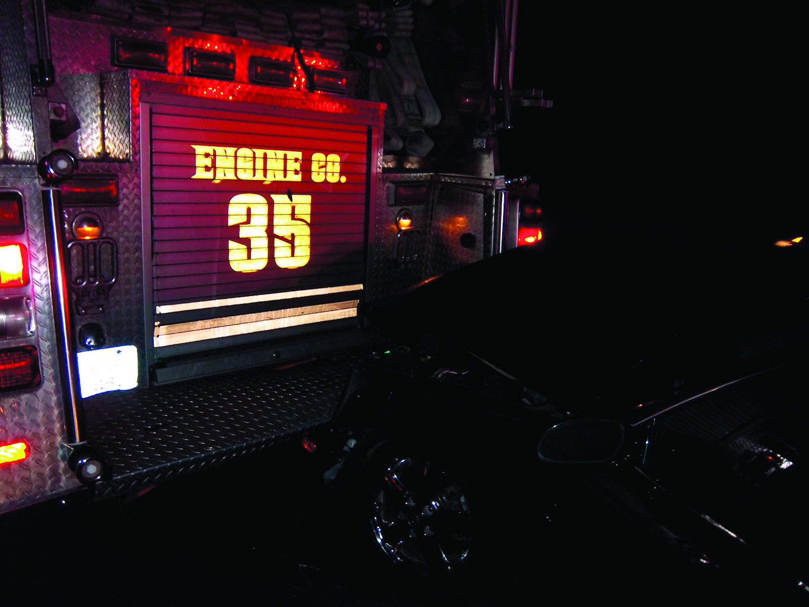 Fire engine struck on Beltway