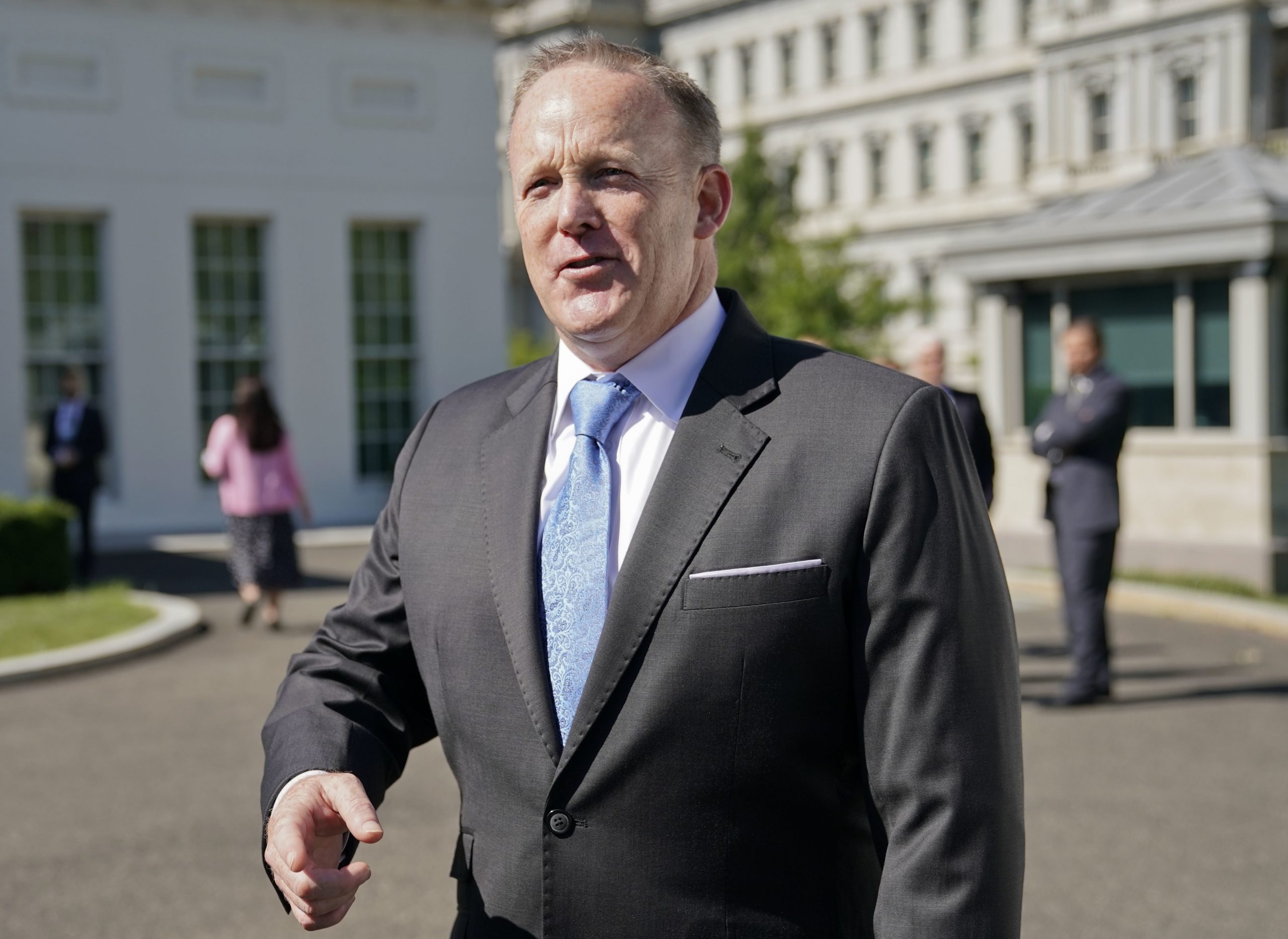 Sean Spicer defends Trump over ‘militarizing the White House’ charge by Democrat