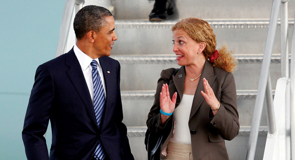 Barack Obama and Debbie Wasserman Schultz. AP Photo