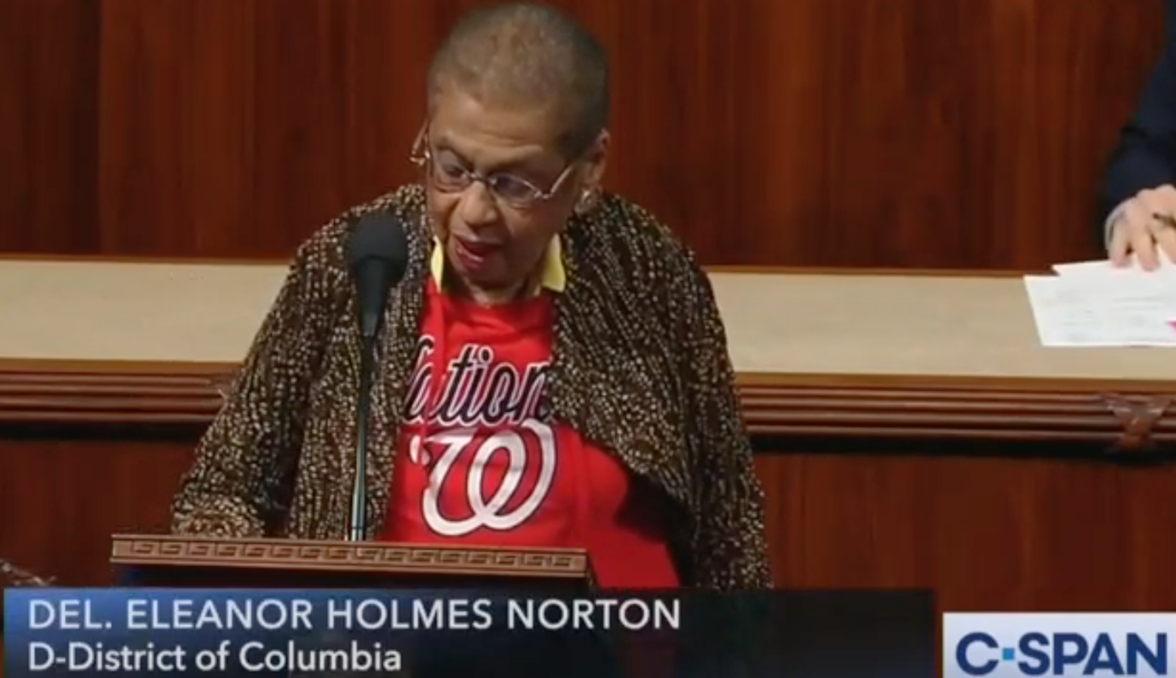 ‘Make it a double’: House Democrat advocates for DC statehood on House floor in Nationals shirt
