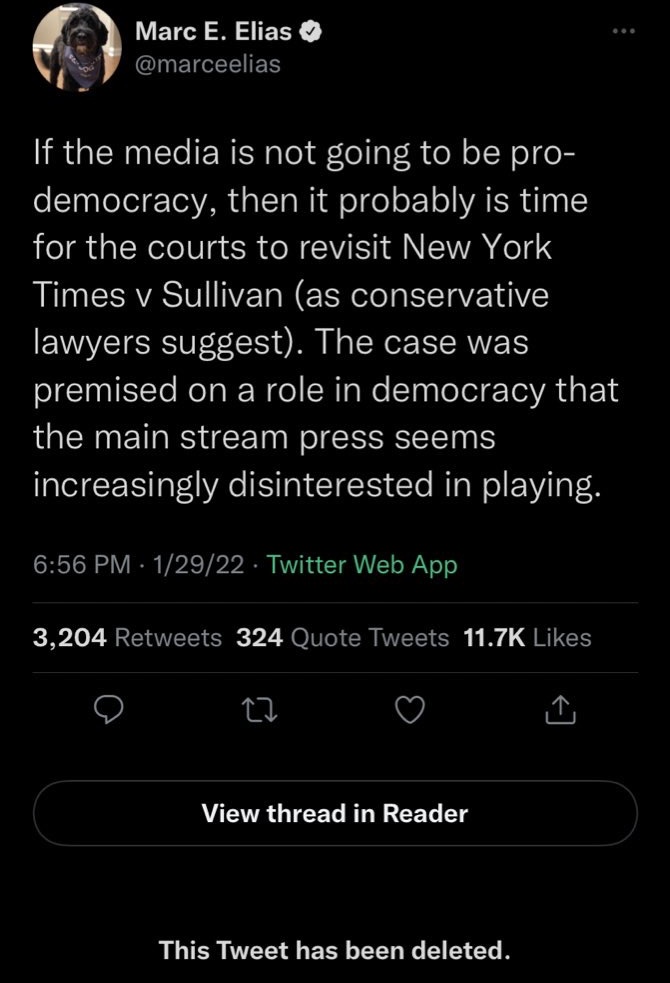 Elias Deleted Tweet One