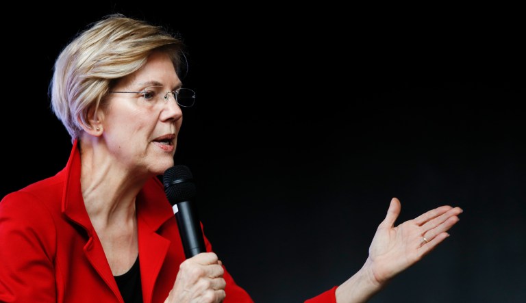 Democratic candidate for U.S. Senate from Massachusetts, incumbent Elizabeth Warren speaks during a campaign event for Ohio Democratic gubernatorial candidate Richard Cordray, Thursday, Nov. 1, 2018, in Columbus, Ohio.