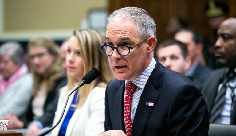 Environmental Protection Agency Administrator Scott Pruitt testifies on Capitol Hill in Washington, D.C.